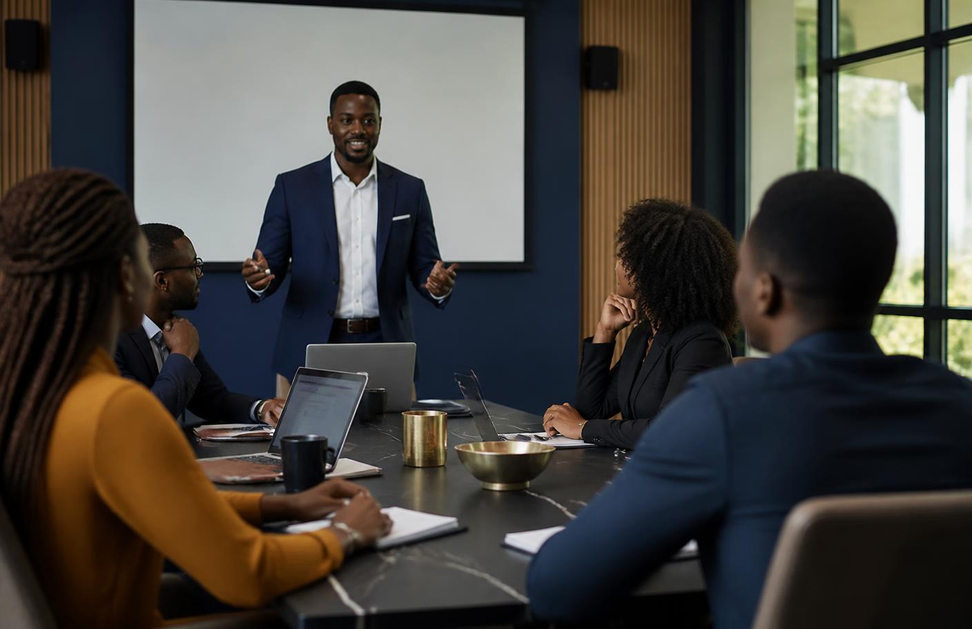 Corporate training session for a professional team